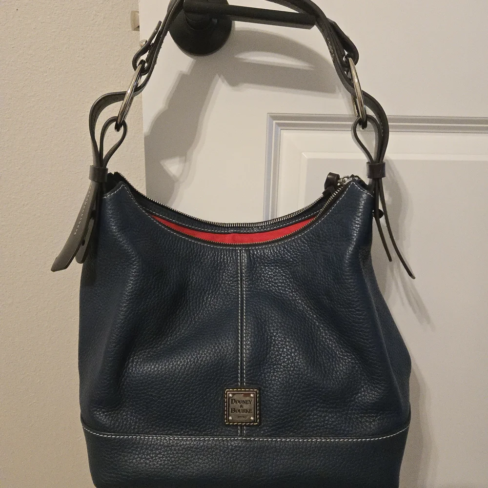 Dooney & Bourke Blue Leather Hobo Bag - Picture 3 of 4
